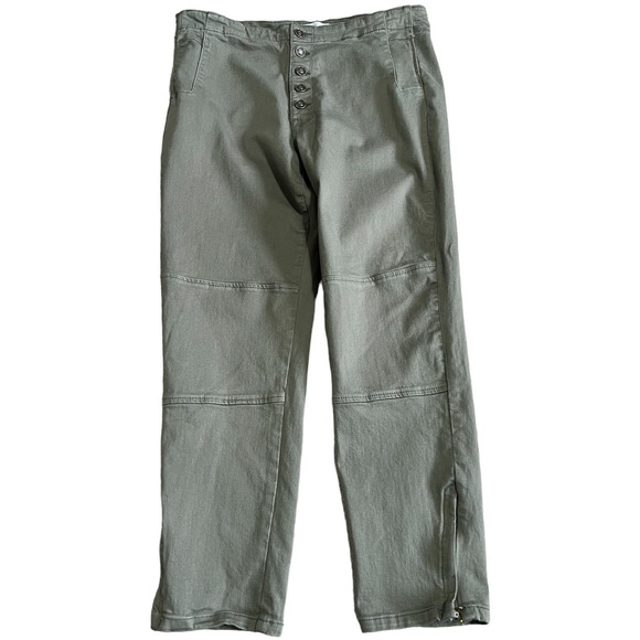 KanCan Olive Green Button Fly Pants, Size 12 (measured) - Picture 1 of 4